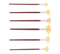GALPADA Juego de 6 Pinceles Abanico y Cerdas de Nylon Mango de Madera Fácil de Controlar y Absorción para Pintura Acrílica y Acuarela Adecuado para Pintar o Regalar