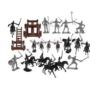 GALPADA Juego de Figuras de Caballeros Medievales de Plástico Caballo al Galope, Resistente Decoloración, Educativo y Divertido Juegos Interactivos