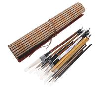 GALPADA Juego de Pinceles de Caligrafía China para Principiantes 15 Piezas Pinceles de Tinta y Acuarela Mango Ligero Kit Completo para Pintura Tradicional y Escritura Artística