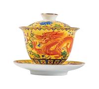 GALPADA Juego De Tazas De Cerámica Elegantes Para - Diseño Clásico Con Dragón - Para Salas De y Uso Diario 6 Piezas