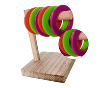 GALPADA Juguete para Loros Forma de Anillo de Madera Natural Superficie Lisa y Duradera Juguete Educativo Interactivo para Aves Yacos y Entrenamiento de Inteligencia