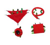 GALPADA Juguetes para Mascotas Pequeñas con Hamaca Columpio Túnel y Tirolina de Peluche Rojo para Hámster Jerbos Cobayas y Aves Pequeñas