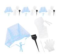 GALPADA Kit de Coloración para Mechas con Gorros Desechables con Agujeros, Gancho, Pincel, Guantes y Capa Pe, 4 Juegos para Reflejos Precisos en Todo Tipo de Cabello, Uso Profesional