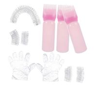 GALPADA Kit de Tinte Cabello Portátil Completo Botella Aplicadora Flexible Rosa para Peluquería en Casa Niñas y Profesionales Uso Fácil Accesorios Esenciales