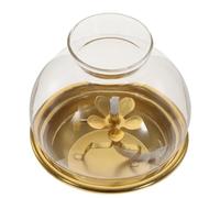 GALPADA Lámpara de Mantequilla con Pantalla de Vidrio Vintage, Lámpara de Aceite para Uso Interior, Aleación de Cobre, Adecuado para Centro de Mesa o Altar