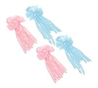 GALPADA Lazos de Cabello para Niñas Diseño de Moño, 4 Piezas de Tela Flexible, sin Daño al Cabello, Ideales para Escuela y Ocasiones Variadas