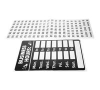 GALPADA Letrero de Horario Comercial Adhesivo Regrabable 2 Unidades Pvc para Tienda Restaurante Cafetería Señal Apertura y Atención Cliente Fácil Uso Ventana Puerta Pared