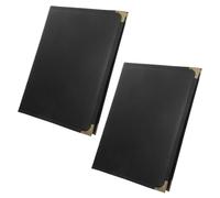 GALPADA Libro de Menús para Restaurantes con Fundas Transparentes de 3 Páginas, Portada Negra de Piel Sintética, Porta-menús Resistente y Fácil de Limpiar para Cafés y Bares