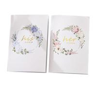 GALPADA Libros de Votos Matrimoniales 2 Piezas para Novios Recuerdos para Bodas Cuaderno Decorativo Útiles para Ceremonia Cuadrícula Horizontal Regalos para Despedidas