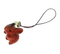 GALPADA Llavero Colgante de Teléfono Conejo de Madera de Sándalo, Accesorio Decorativo para Bolso y Funda, Correa Corta Práctica, Colgante Dije para Teléfono Celular, Obsequio Original
