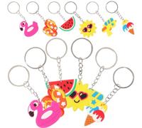 GALPADA Llavero Colgante Hawaiano Tropical 24 Piezas Pvc Diseño de Playa Verano (sol, Flamenco, Sandalia, Helado, Sandía, Pistola de Agua) para Mochila, Bolso y Llaves