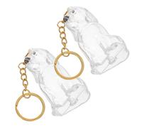 GALPADA Llavero Conmemorativo para Mascotas 2 Piezas, Caja Transparente para Pelo de Perro Beagle, Contenedor Portátil y Resistente para Almacenar Recuerdos de Pelo de Mascota,