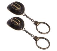 GALPADA Llavero de Metal Resistente al Desgaste Diseño de Sombrero Cowboy Occidental Pack de 2 Piezas Accesorio Versátil para Bolso o Mochila