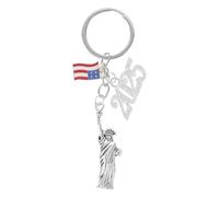 GALPADA Llavero Mochila Metal Estatua Libertad Usa con Bandera Emblema Patriótico Accesorio Souvenir Nueva York