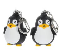 GALPADA Llaveros Creativos de Pingüino Negro LED Sonido, 2 Piezas, Llavero Luminoso y Sonoro para Mochila y Bolso, Accesorios Divertidos y Adornos de Animales para Obsequio