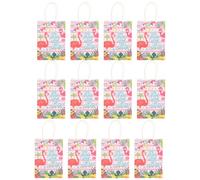 GALPADA Lote de 12 diseños de flamenco rosa suministros de fiesta hawaiano luau hecho a mano de papel para niños niñas y adultos embalaje