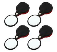 GALPADA Lupa de Observación Portátil y Ligera Lente de Vidrio y Funda de Cuero, Juego de 4 Piezas Compactas para Examinar Imágenes y Leer Mapas Color Aleatorio