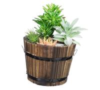 GALPADA macetero de Boca Plana Home Decor decoração casa Decoración para Bar Decoración de Room Decor en Niveles estofado Decoración del hogar Barril Redondo de Madera Brown