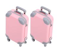 GALPADA Maletas Pequeñas de Viaje para Muñecas de 18 Pulgadas Ruedas Suaves y Bordes Redondeados, Portátiles y Seguras Casa de Muñecas Rosa, Pack de 2