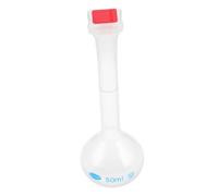 GALPADA Matraz Medidor Volumétrico de Plástico Blanco de 50 Ml para Líquidos Experimentales Uso Versátil y Fácil en Laboratorio y Campo