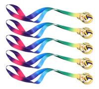 GALPADA Medallas de Voleibol de Poliéster de Aleación con Diseño Hueco 5 Piezas, Resistentes al Desgaste para Torneos Corporativos y Fiestas