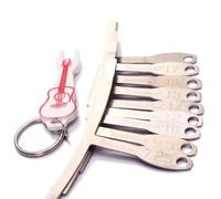 GALPADA Medidor de Radio de Guitarra Metal Herramienta Fácil de Leer con Marcas Grabadas con 9 Piezas para Calibrar Puente y Diapasón Color Aleatorio para Taller de Luthier
