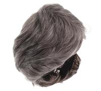 GALPADA Men's Short Grey Wig Heat Resistant Synthetic Hairpiece For Halloween Cosplay And Everyday Wear Natural Look Grey Blend