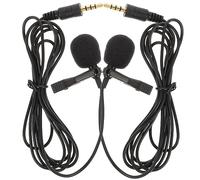 GALPADA Micrófono de 3,5 Mm 2 Piezas Grabación de Conferencias Entrevistas Vlogs Compatible Computadoras y Teléfonos Alta Sensibilidad Diseño Portátil