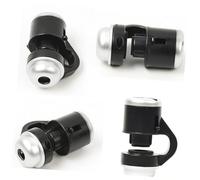 GALPADA Microscopio Lupa 30x para Teléfono Móvil Clip LED Negro, Lupa Óptica Portátil para Joyería Manualidades y Colección, Luz LED Ajustable para Inspección Detallada