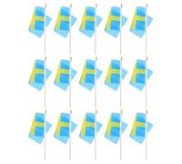 GALPADA Mini Banderas de Suecia en Palo 25 Piezas de Poliéster Lavables para Decoración Versátil en Jardines y Patios