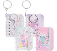 GALPADA Mini Llavero De Bloc De Notas De Moda Paquete De 4 Patrón Aleatorio Elegante Llavero Colgante