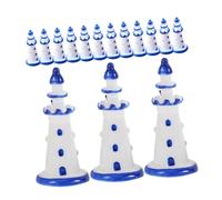GALPADA Miniatura Torre de Señalización de Resina 15 Piezas, Decoración Mediterránea para Casas de Muñecas, Adorno Náutico para Escritorio y Jardín, Accesorio DIY Micro Paisaje Azul