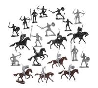 GALPADA Minifiguras De Soldados y Caballeros para Niños, Modelo De Personas y Caballos 28 Piezas, Figuras Realistas De Plástico, Decoración y Juego De Mesa De Arena