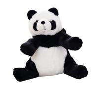 GALPADA Mochila de Peluche en Color Negro para Niños Gran Capacidad Panda Adecuado para Guardar Juguetes Organizador Cómodo de Felpa y Algodón PP