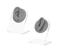 GALPADA Modelo de Oído Simulado Gris de Modelo de Oreja de Silicona Flexible de Anatomía de Oreja Humana para Exhibición de Joyas y Práctica de Perforación