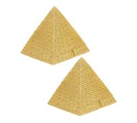 GALPADA Modelo de Pirámide Egipcia en Resina Dorada, Set de 2 Figuras Decorativas para Escritorio y Tanques de Reptiles, para Decoración Egipcia y Retro