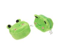 GALPADA Monedero Pequeño de Mujer y Niña Cremallera, Bolso de Rana de Felpa, 2 Piezas, Diseño Kawaii, para Uso Diario y Viajes, Accesorio Compacto y Práctico