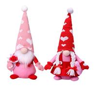GALPADA Muñecos Decorativos para San Valentín de Duendes Adorables Corazón y Rosa Tamaño Mediano Diseño sin Rostro Adecuado para Decoración del Hogar y Regalos Románticos