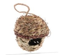 GALPADA Nido De Cría De Aves Tejido a Mano Refugio para Pájaros De Paja Natural Tamaño 10×12 Cm para Exteriores Decoración De Jardín y Balcón Ecológico para Amantes De Aves