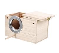 GALPADA Nido de Madera para Periquitos con Apertura Lateral Caja de Cría para Pájaros Exóticos Adecuado para Jardín y Decoración Exterior Diseño Sencillo y Natural