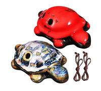 GALPADA Ocarina Cerámica De 2 Piezas Para - Mini Instrumento Musical De 8 Agujeros En Forma De Tortuga - Ideal Para Aprender y Jugar Perfecto Para Pequeños Músicos
