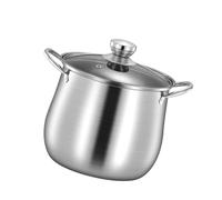 GALPADA Olla de Acero Inoxidable para Cocina Grande con Doble Asa y Diseño Anti-derrame Adecuado para Sopas y Caldos Hogar