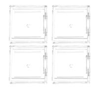 GALPADA Paleta de Maquillaje Recargable 4 Unidades, Estuche Cuadrado Transparente Mini para Sombras de Ojos, Colorete y Bálsamo Labial Vacío, Recipiente Reutilizable para Viaje y Uso