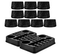 GALPADA Paleta de Pigmentos de Plástico Negra 12 Piezas para Tatuaje, Bandeja Compacta para Tatuar Base Estable, Soporte Práctico para Tintas en Salones y Uso Profesional