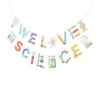 GALPADA Pancarta de Fiesta de Cumpleaños Científica Colgante Decoración de Banderines Triangulares para Temática Laboratorio Colorido y Ligero para Eventos y Celebraciones