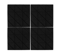GALPADA Paneles Acústicos Autoadhesivos 4 Pcs 30x30 Cm Espuma Acústica Negra Resistente al Fuego, Almohadillas Absorbentes de Sonido para Estudio, Oficina y Sala de Grabación