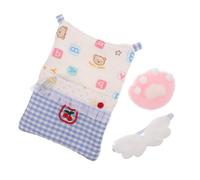 GALPADA para Muñecas de Set de Edredón Almohada y Máscara para Ojos Accesorios de Cama Miniatura para Casa de Muñecas para Imaginación y Decoración de Habitaciones de