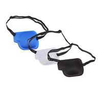 GALPADA Parche Ocular Ajustable Para Ambliopía Reutilizable De Poliéster Transpirable, 3 Piezas Negro, Azul y Gris, Cubierta Ocular Portátil Compacta Para Protección y Entrenamiento Visual Exteriores