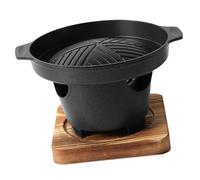 GALPADA Parrilla sin Humo Portátil de Carbón Alfombrilla de Madera Coreana, Mini Estufa para Barbacoa Casera, Adecuado para Cocinar Carnes y Verduras al Aire Libre