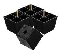 GALPADA Patas de Repuesto para Sofá 3 Pulgadas Cuadradas Ajustables Varilla Roscada 8 MM 4 Piezas Soporte para Muebles en Hogar y Oficina